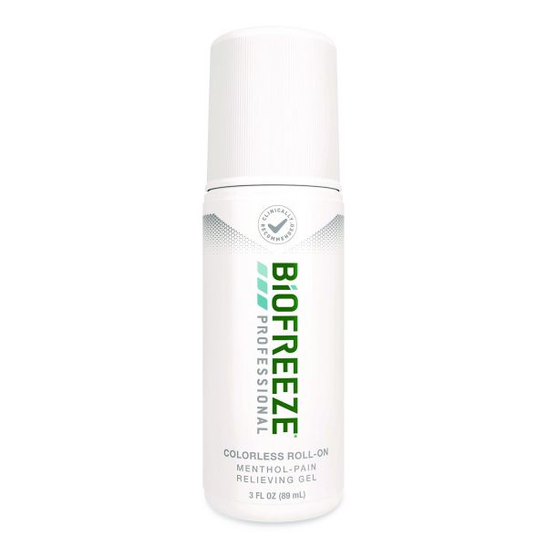 Biofreeze® Gel tópico de mentol profesional con concentración del 5 % para el alivio del dolor, 85 g (roll-on)