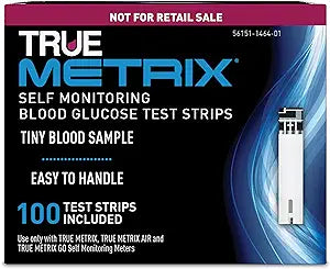 Tiras para prueba de glucosa en sangre True Metrix (100 unidades/caja)