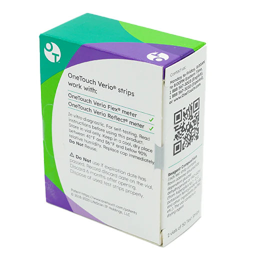 OneTouch Verio Blood Glucose Test Strips 100/Bx