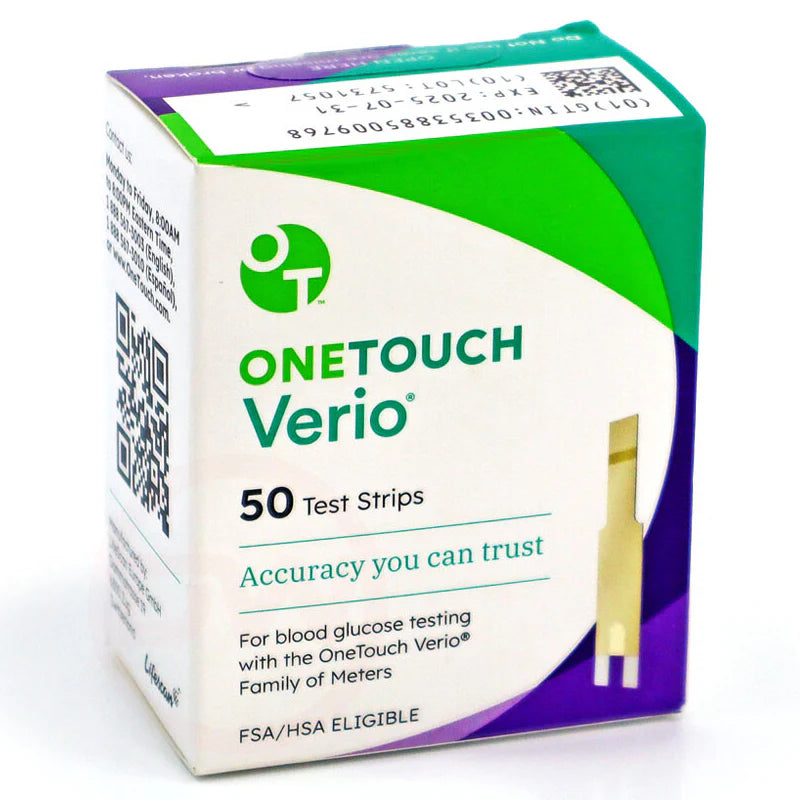 OneTouch Verio Blood Glucose Test Strips 50/Bx