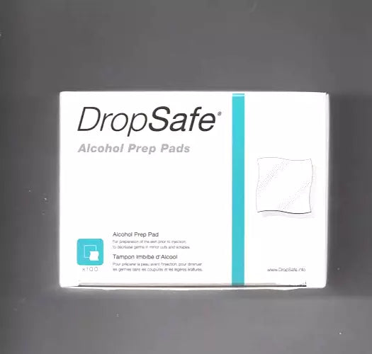 DropSafe Alcohol Prep Pads - Box of 100 x 10 boxes - Sterile