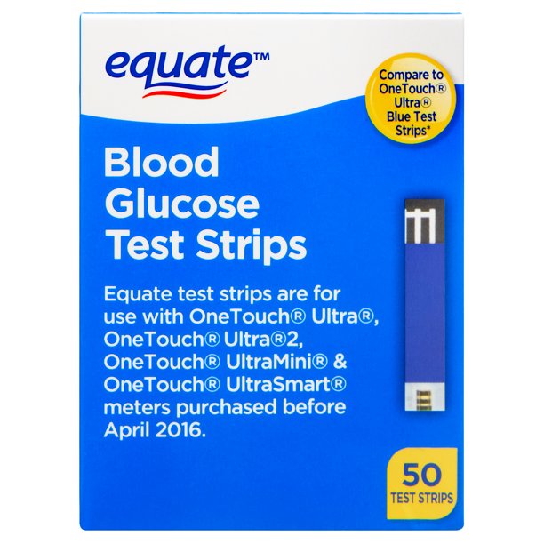 Equate Blood Glucose Test Strips, 50 Count/Bx