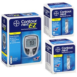 Contour Next EZ Meter (UNBOXED) and Blood Glucose Test Strip Combos