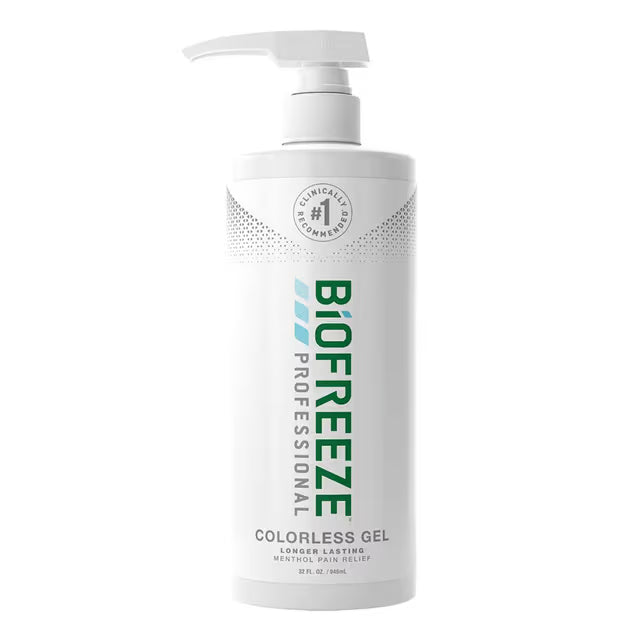 Biofreeze® Gel tópico de mentol profesional con concentración del 5 % para el alivio del dolor, 32 oz