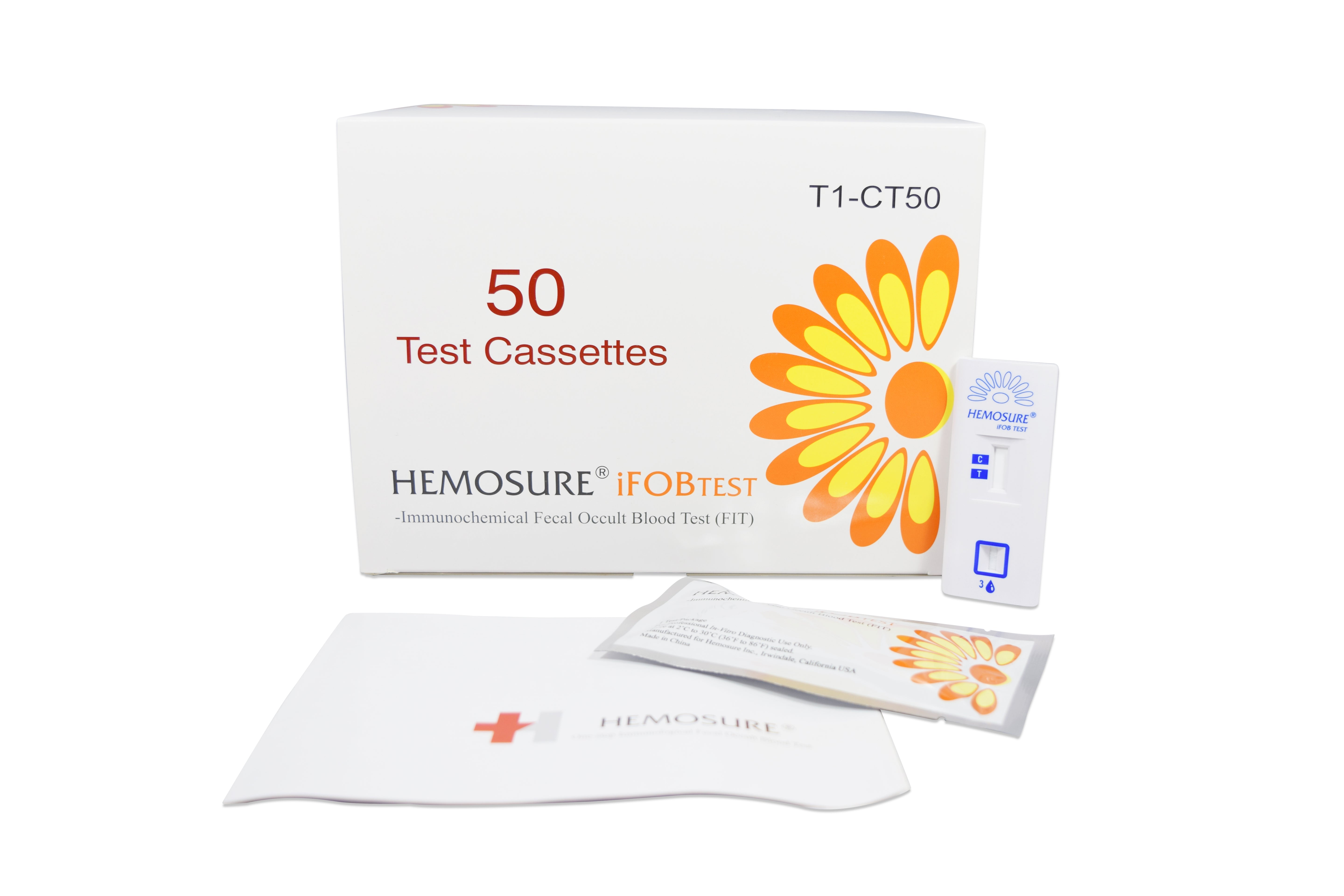 Hemosure iFOB: Immunological Fecal Occult Blood Test Kit CLIA Waived 50/Bx T1-CT50