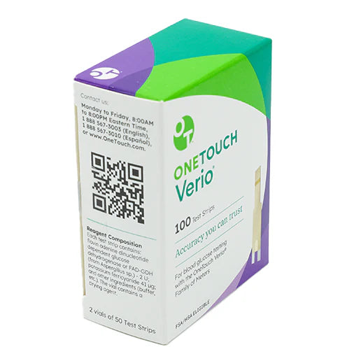 OneTouch Verio Blood Glucose Test Strips 100/Bx
