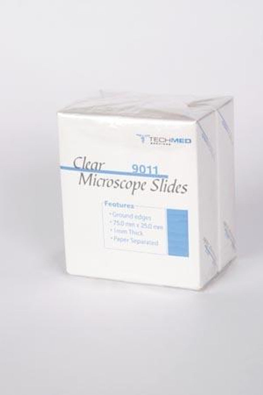 TECHMED PLAIN 9011 MICROSCOPE SLIDES 3" X 1" 1 MM THICK, GROUND EDGES 72 COUNT