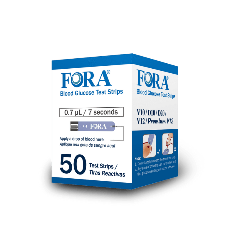 FORA V10 / D10 / D20 / V12 Premium V12 Blood Glucose Test Strips 50ct/box