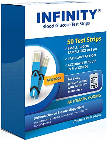Tiras reactivas de glucosa en sangre Infinity (50 unidades)