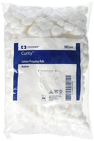 Covidien Curity Cotton Prepping Balls Medium (500 in a bag)