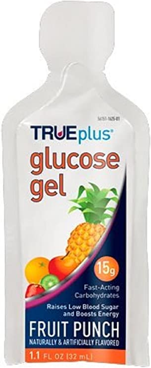 TRUEplus® Glucose Gel, Fruit Punch Flavor - Gel Pouch - 6 Pack