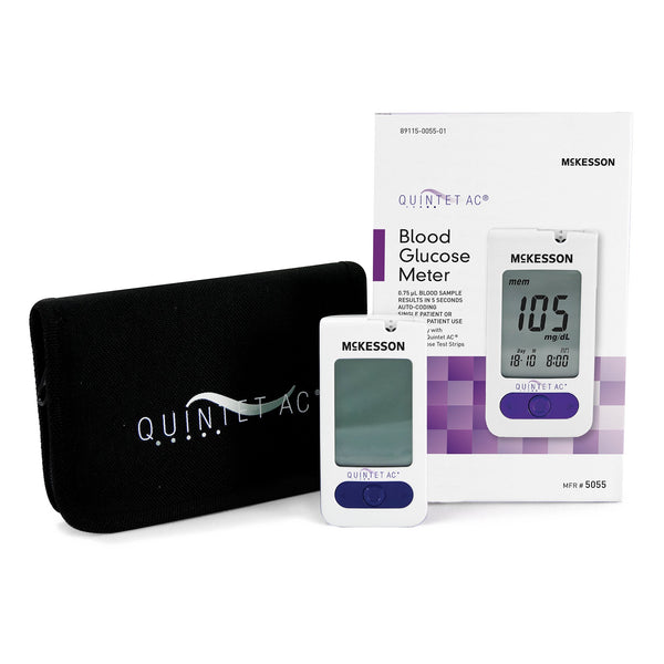 Blood Glucose Meter QUINTET AC® 5 Second Results Stores up to 500 Results No Coding Required