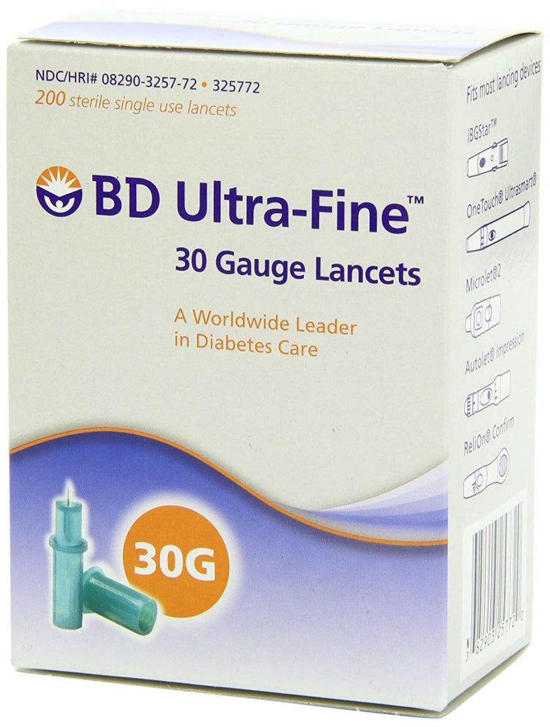 BD Ultra Fine 30g Lancets 100ct/Box