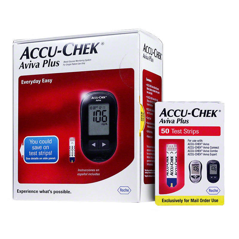 Accu-Chek Aviva Plus Blood Glucose Monitor and Test Strips 50 count