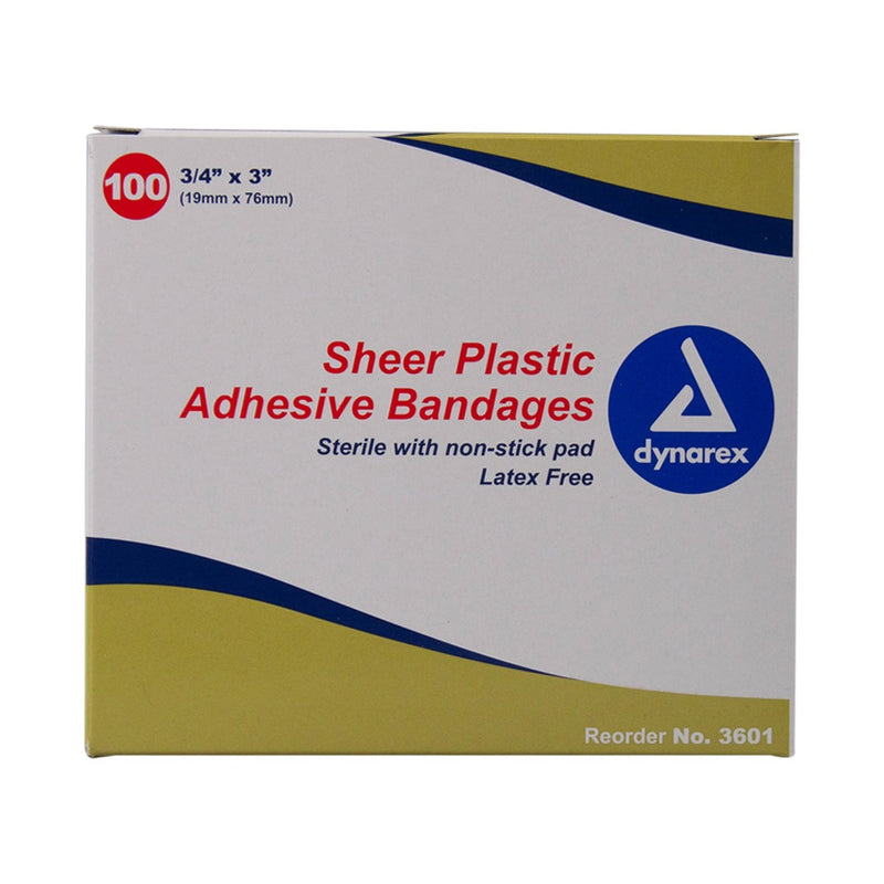 Dynarex Sheer Plastic Adhesive Bandages 100 ct.